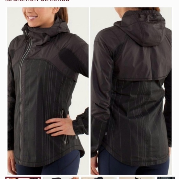 ❤️ LULULEMON Run Get up and glow black striped Jacket C10 - Picture 1 of 13